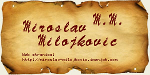 Miroslav Milojković vizit kartica